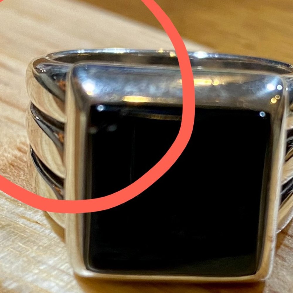 Retired James Avery Square Onyx Ring - image 3